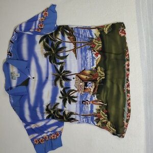 VINTAGE Big Dogs Shirt Mens 4XL  Hawaiian Aloha Beach Camp Dad Button Up